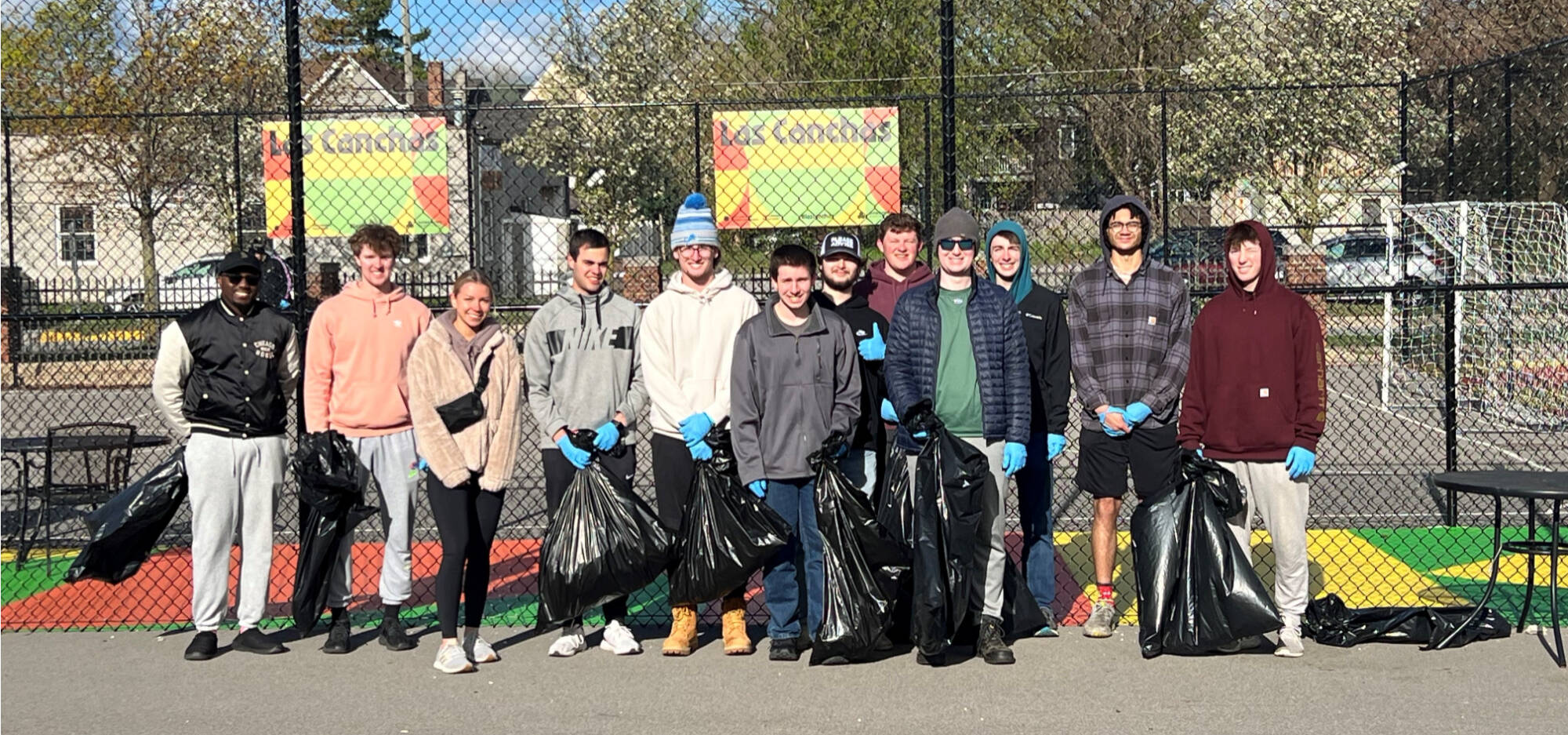 Students with Trash Bags